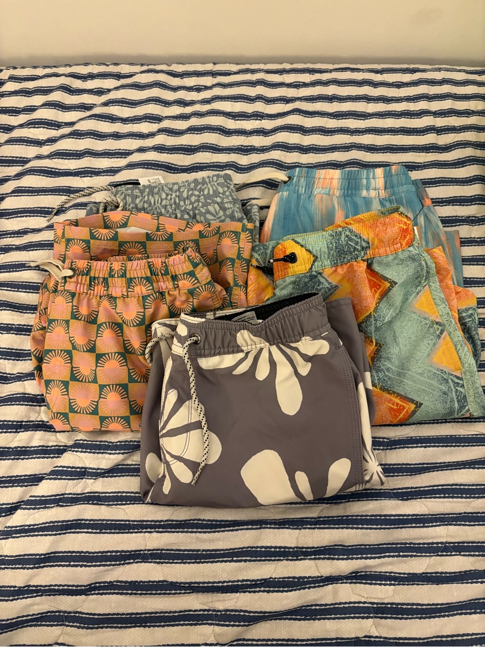 Boys Volley shorts  - Assorted patterns and brands. 4 large 1 medium